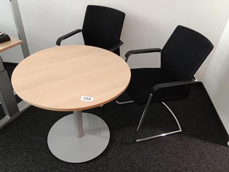 Besprechungstisch DM 80 cm inkl. 2 Stk. Besprechungsstühlen Besprechungstisch DM 80 cm inkl. 2 Stk. Besprechungsstühlen
