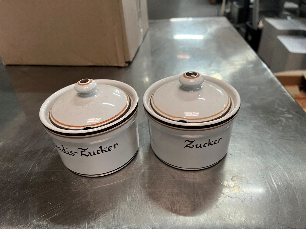ca. 60teiliges Zucker- und Marmelade Keramikbecherk&auml;nnchen-Set f&uuml;r Fr&uuml;hst&uuml;ck