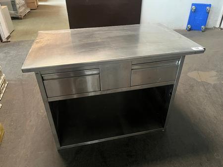 Edelstahlmodul mit 2 Laden, Ma�e: ca. 115 x 70 x 75 cm