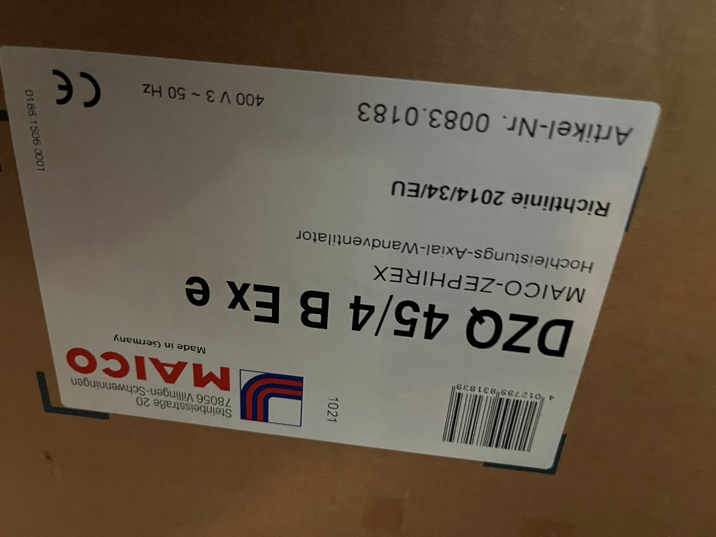 MACO Radialventilator ExG 6400 m3/h