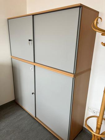 Hali Aktenschrank-Kombination, 2teilig, bestehend aus Ober- und Unterschrank , Ma�e Unterteil 160 x 45 x 110 cm und Oberteil 160 x 45 x 80 cm