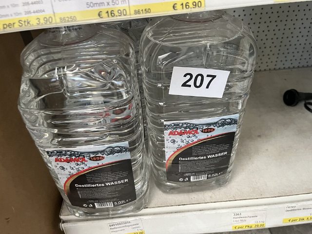 3 x 5 l destilliertes Wasser