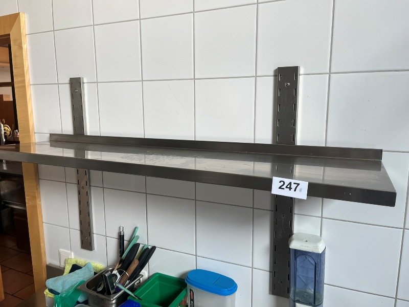 Edelstahl H&auml;ngeregal ca. 120/30 cm mit 1 Fachebene