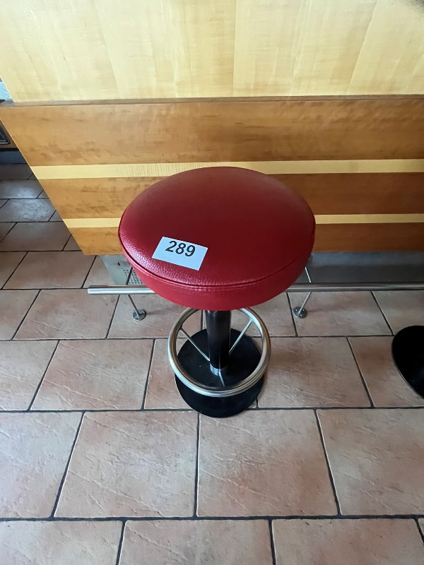 6 St&uuml;ck Barhocker Lederbezug rot