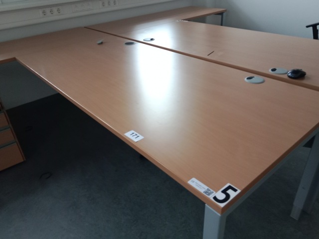 L-f&ouml;rmige Schreibtisch-Kombination 260 x 80-160 cm