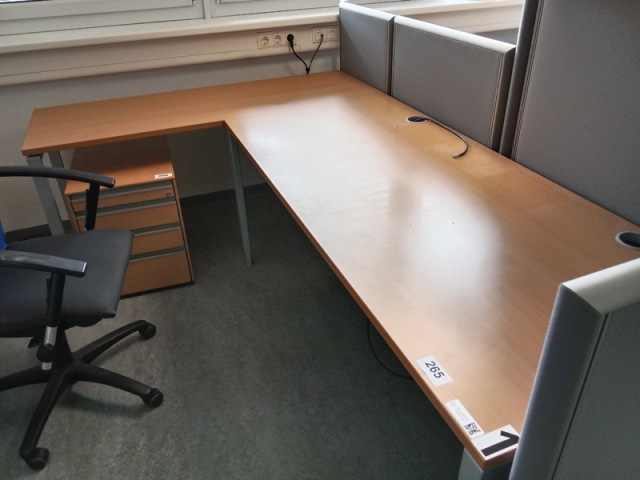 L-f&ouml;rmige Schreibtisch-Kombination 260 x 80-160 cm