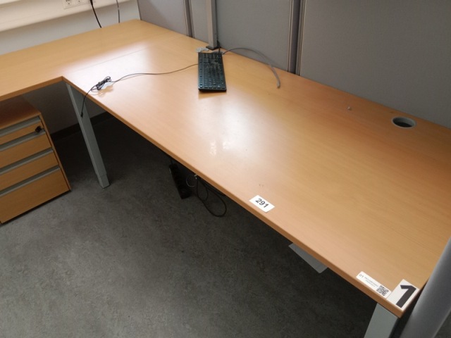 L-f&ouml;rmige Schreibtisch-Kombination 260 x 80-160 cm