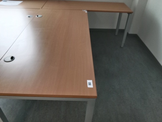 L-f&ouml;rmige Schreibtisch-Kombination 260 x 80-160 cm