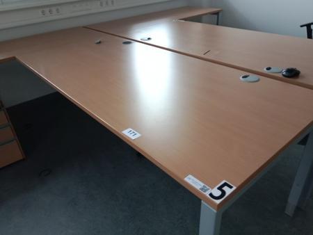 L-förmige Schreibtisch-Kombination 260 x 80-160 cm L-förmige Schreibtisch-Kombination 260 x 80-160 cm