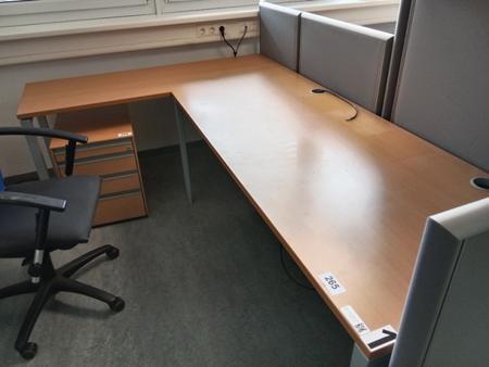 L-förmige Schreibtisch-Kombination 260 x 80-160 cm L-förmige Schreibtisch-Kombination 260 x 80-160 cm