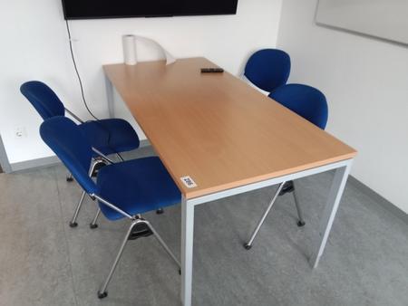 Besuchertisch 160 x 80 cm + 4 Stühle Besuchertisch 160 x 80 cm + 4 Stühle