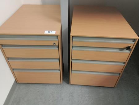 2 Stk. Hali Rollcontainer, ca. 43 x 60 x 55 cm 2 Stk. Hali Rollcontainer, ca. 43 x 60 x 55 cm