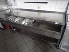 Edelstahl Küchenelement L 240 x T 70 x H 90 cm mit 2 Stk. Auszugsladen + Spülbecken ca. 35 x 35 x 20 cm Edelstahl Küchenelement L 240 x T 70 x H 90 cm mit 2 Stk. Auszugsladen + Spülbecken ca. 35 x 35 x 20 cm